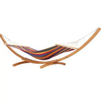 Supporto per amaca in legno da esterno per impieghi gravosi, resistente alle intemperie, universale, curvo, da 475 libbre, per patio, cortile e interni