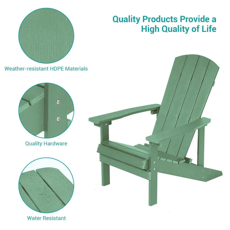 Ensemble de 4 fauteuils Adirondack d’extérieur Bonosuki en bois résistant aux intempéries