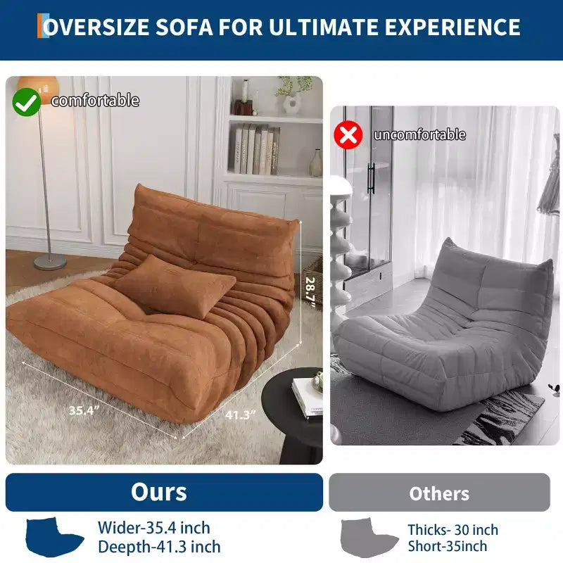 Sofá modular seccional, sofá Togo com assento profundo