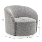 Fauteuil d’appoint pivotant KINWELL en forme de tonneau, rembourré, largeur 34 (lot de 2)