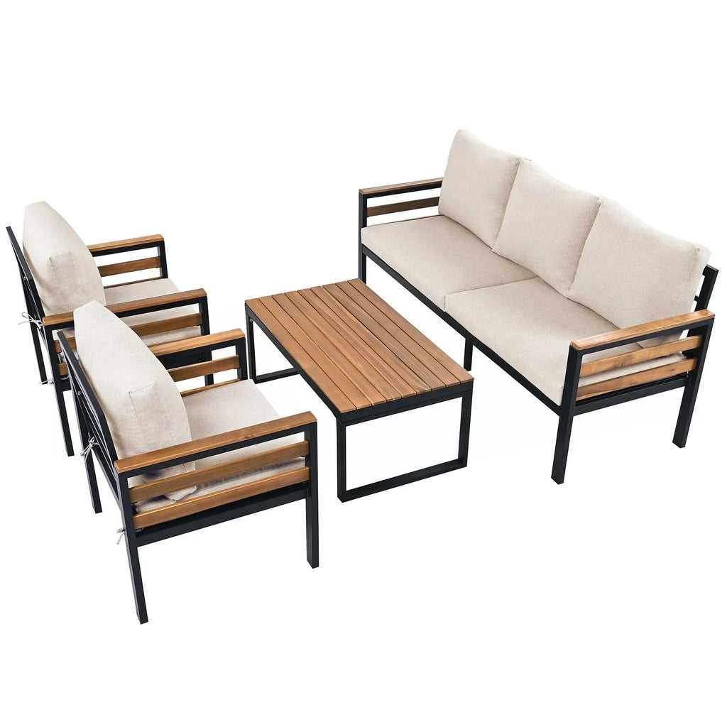 Set di divani da esterno composto da 4 pezzi
