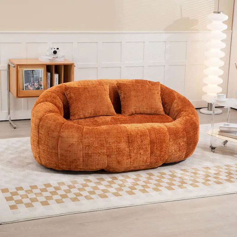 GDFStudio - Divano relax Laurel in ciniglia a 2 posti con schiuma ad alta densità e comfort extra-large