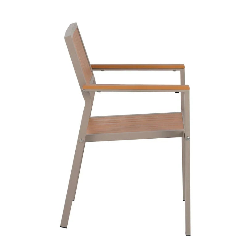 Set da pranzo da esterno estensibile da 7 pezzi con tavolo estensibile e 6 sedie con braccioli