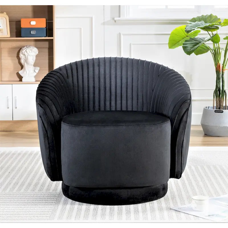 Small Milvo Velvet Swivel Barrel Chair