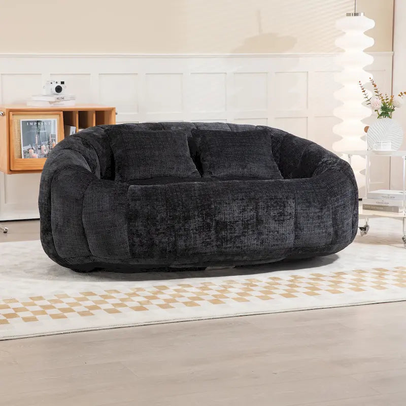 GDFStudio - Divano relax Laurel in ciniglia a 2 posti con schiuma ad alta densità e comfort extra-large