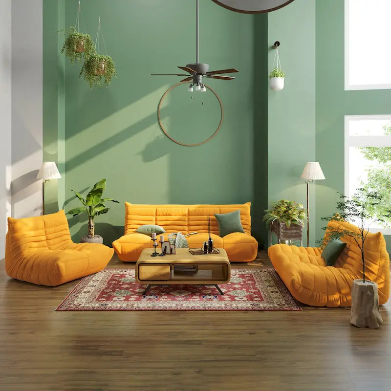 Canapé de sol moelleux, fauteuil poire relax pour salon