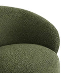 Fauteuil tonneau pivotant rembourré d’appoint Spruce&Spring avec base en bois