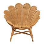 Fauteuil d’appoint fleuri Blossom bohème en rotin couleur miel
