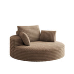 Fauteuil pivotant individuel en mousse et chenille côtelée