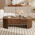 47.2 Lift Top Coffee Table with Hidden Compartment, Oval, Brown