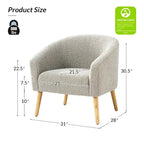 Fauteuil bouclé moderne Sheila de 30 W avec pieds en bois massif, lot de 2, par HULALA HOME