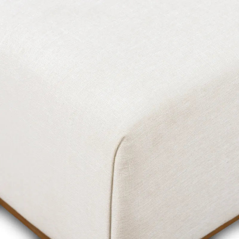 Pouf Jarmo Poly & Bark con tavolino regolabile in noce, vera pelle italiana pieno fiore