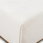Pouf Jarmo Poly & Bark con tavolino regolabile in noce, vera pelle italiana pieno fiore