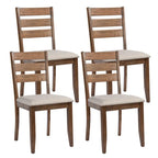 Set di 4 sedie da pranzo in legno con schienale a doghe