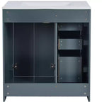 Meuble-lavabo de salle de bains simple de 30 pouces avec meuble et 3 tiroirs ??Noir / Bleu / Vert / Indigo / Blanc