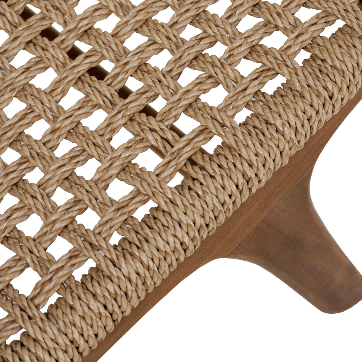 Fauteuil lounge rustique en teck tressé – extérieur