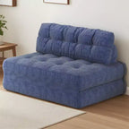 Canapé-lit futon pliant en velours côtelé, fauteuil convertible au sol avec coussin et soutien dorsal, format double