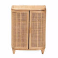 Mobile contenitore in rattan naturale bali & pari Yanka, naturale: lavorato a mano, 2 ripiani, design bohémien
