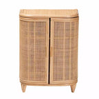 Mobile contenitore in rattan naturale bali & pari Yanka, naturale: lavorato a mano, 2 ripiani, design bohémien