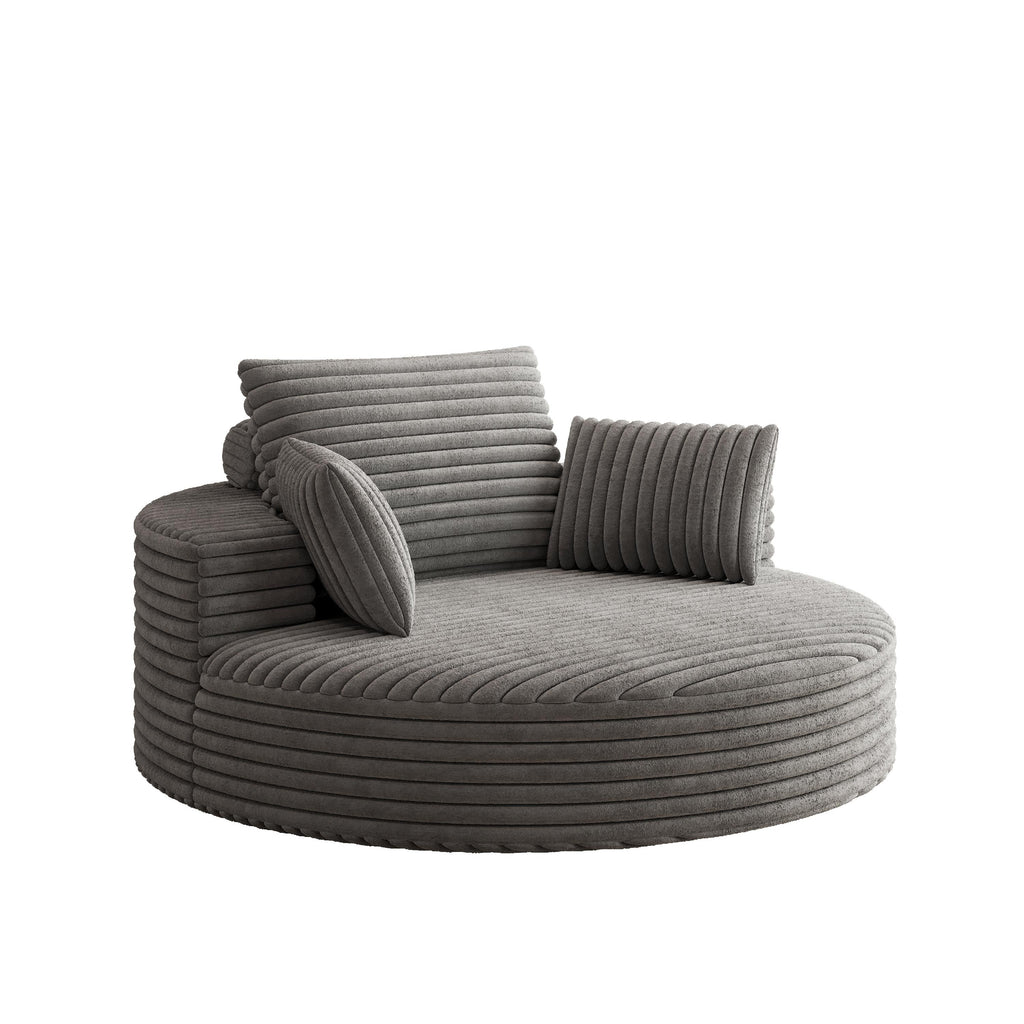 Fauteuil pivotant individuel en mousse et chenille côtelée