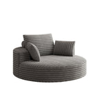 Fauteuil pivotant individuel en mousse et chenille côtelée