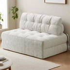 Canapé-lit futon pliant en velours côtelé, fauteuil convertible au sol avec coussin et soutien dorsal, format double
