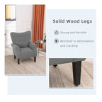 Fauteuil d’appoint moderne Erommy, fauteuil à dossier haut, canapé une place en tissu rembourré avec boutons et pieds en bois pour le salon