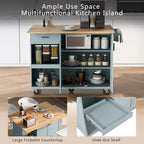 Isola da cucina con piano di lavoro pieghevole, carrello portaoggetti da cucina con ripiano estraibile, portasciugamani e cassetto, ruote girevoli