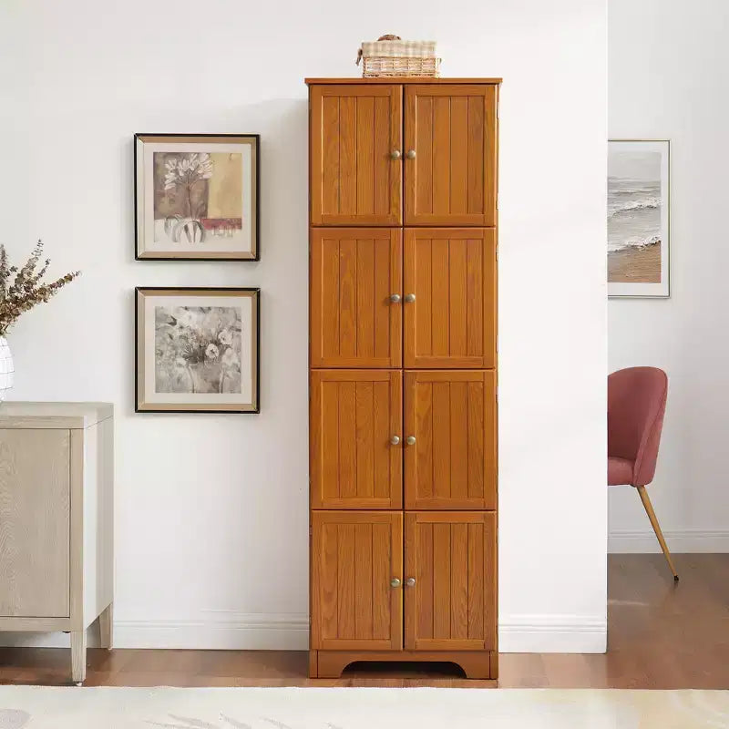 Meuble de rangement haut de 72 pouces avec 8 portes et 4 étagères pour salon, cuisine ou bureau