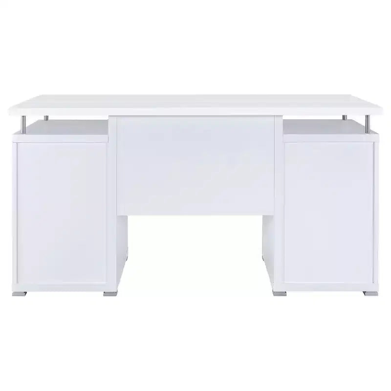Scrivania in legno TUYOHW 55, scrivania per computer da ufficio con 2 cassetti, 1 armadietto, 1 ripiano aperto e 1 anta, scrivania da lavoro per ufficio domestico, studio e piccoli spazi
