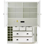 Armoire garde-manger indépendante Whisen de 71 po de hauteur, grand meuble de rangement pour salle à manger avec 4 portes pliantes, étagères et porte-bouteilles
