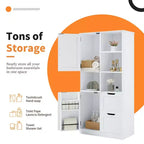 62'' Tall Bathroom Storage Cabinet, Freestanding Floor Storage Cabinet With Drawer & Adjustable Shelf, Pantry Storage Cabinet For Bathroom Living Room
