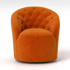 Lot de 2 fauteuils tonneau modernes SEYNAR en velours rembourré, pivotants à 360 degrés, avec dossier capitonné à boutons