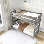 Letto a castello matrimoniale su matrimoniale in legno massello stile casa di campagna Plank+Beam, per adulti