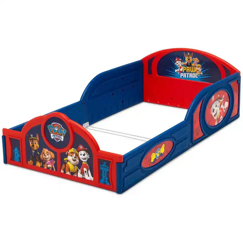 Lettino per bambini Delta Children in plastica per dormire e giocare, con sponde di sicurezza integrate - PAW Patrol