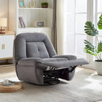 Drehbarer Cord-Sessel mit Gleitfunktion und Liegefunktion, Fußstütze für das Wohnzimmer