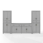 3pc Tara Sideboard and Pantry Set Distressed - Crosley