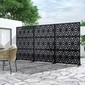 Paravent Star 01 en acier galvanisé noir, 183 x 120 x 40 cm