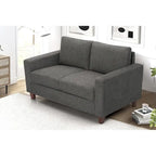 Canapé 2 places compact moderne du milieu du siècle Miles, avec coussins de dossier réversibles, grand modèle