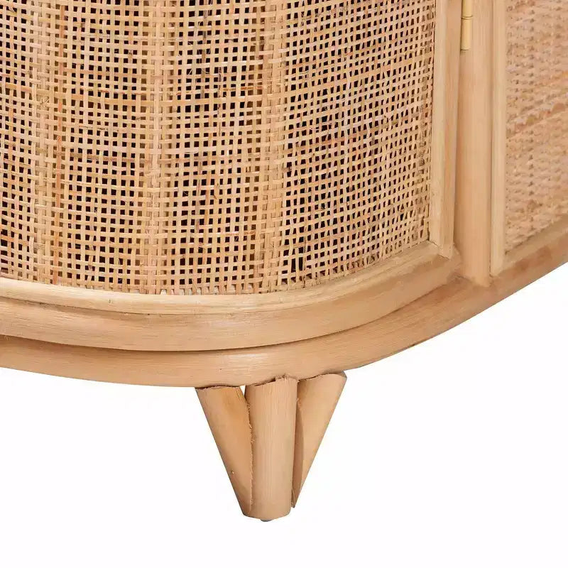 Mobile contenitore in rattan naturale bali & pari Yanka, naturale: lavorato a mano, 2 ripiani, design bohémien