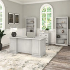 Scrivania direzionale Bush Furniture Saratoga con cassetti e vano portaoggetti