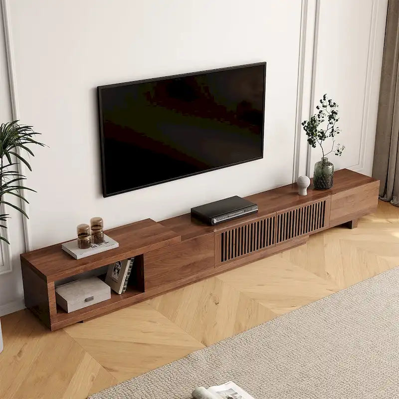 Mobile TV moderno retrattile ed estensibile con 4 cassetti, fino a 103 pollici - 78.54P x 15.74L x 13.78H