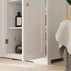 HOMCOM Mobiletto da bagno da pavimento con ripiano regolabile, mobile contenitore da bagno indipendente con 4 cassetti e 2 ante, bianco