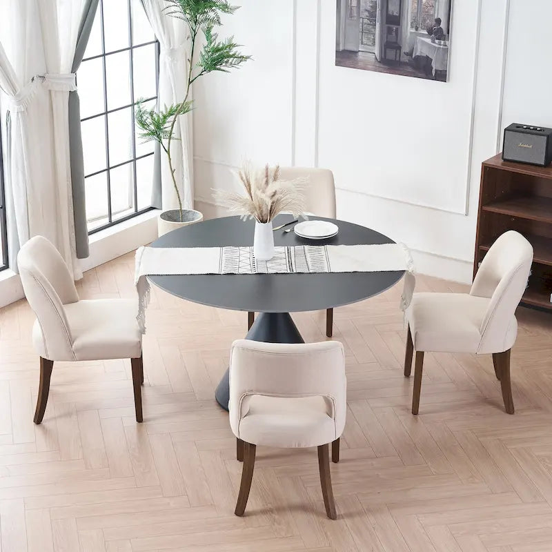 Set di 4 sedie da pranzo rivestite in tessuto