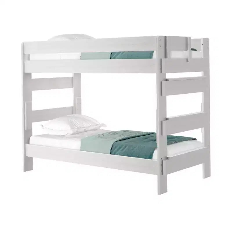 Letto a castello matrimoniale su matrimoniale in legno massello stile casa di campagna Plank+Beam, per adulti