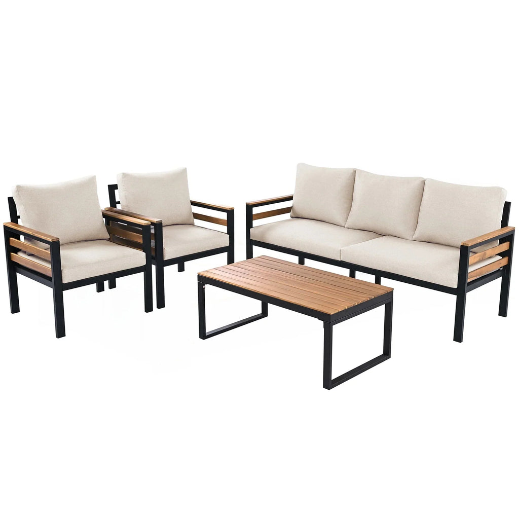 Set di divani da esterno composto da 4 pezzi