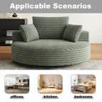 Fauteuil pivotant individuel en mousse et chenille côtelée