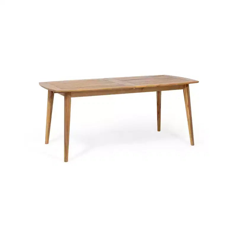 Ensemble de salle à manger de patio extérieur extensible de 7 pièces avec chaises empilables et table en bois d’acacia