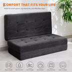 Canapé-lit convertible 39x75 à matelas en mousse à mémoire de forme pliable en trois, matelas capitonné 6
