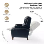 Set di 2 poltrone reclinabili moderne Elisabete con schienale ad ali in vera pelle e borchie decorative vintage per soggiorno e camera da letto| ART OF LIVING DESIGNS